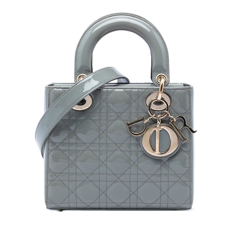 Pre-Loved Dior Small Patent Cannage Lady Dior